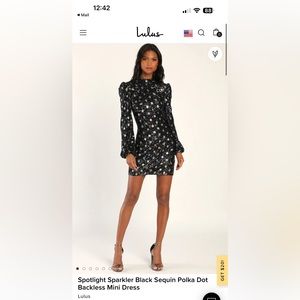 Spotlight Sparkler Black Sequin Polka Dot Backless Mini Dress Lulus